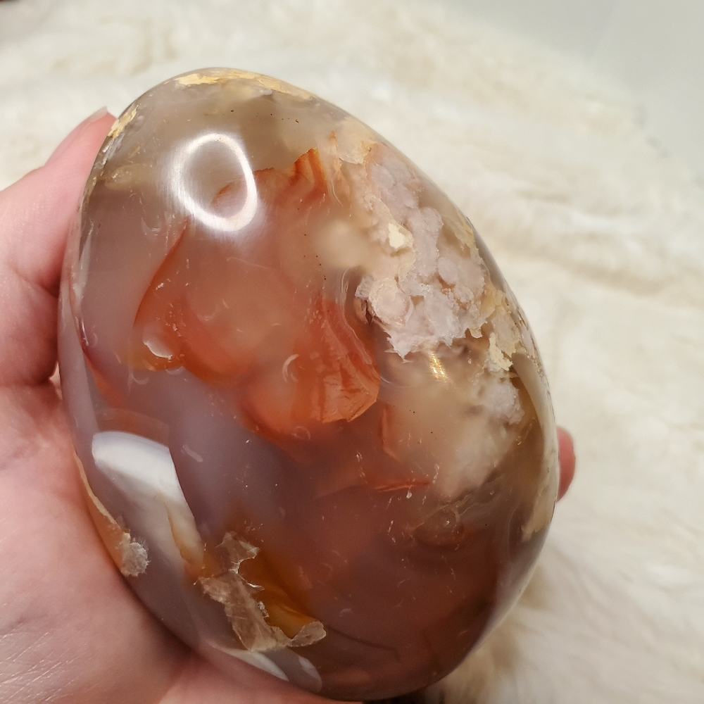 Large Sakura Flower Agate Egg - Picture 11 of 14